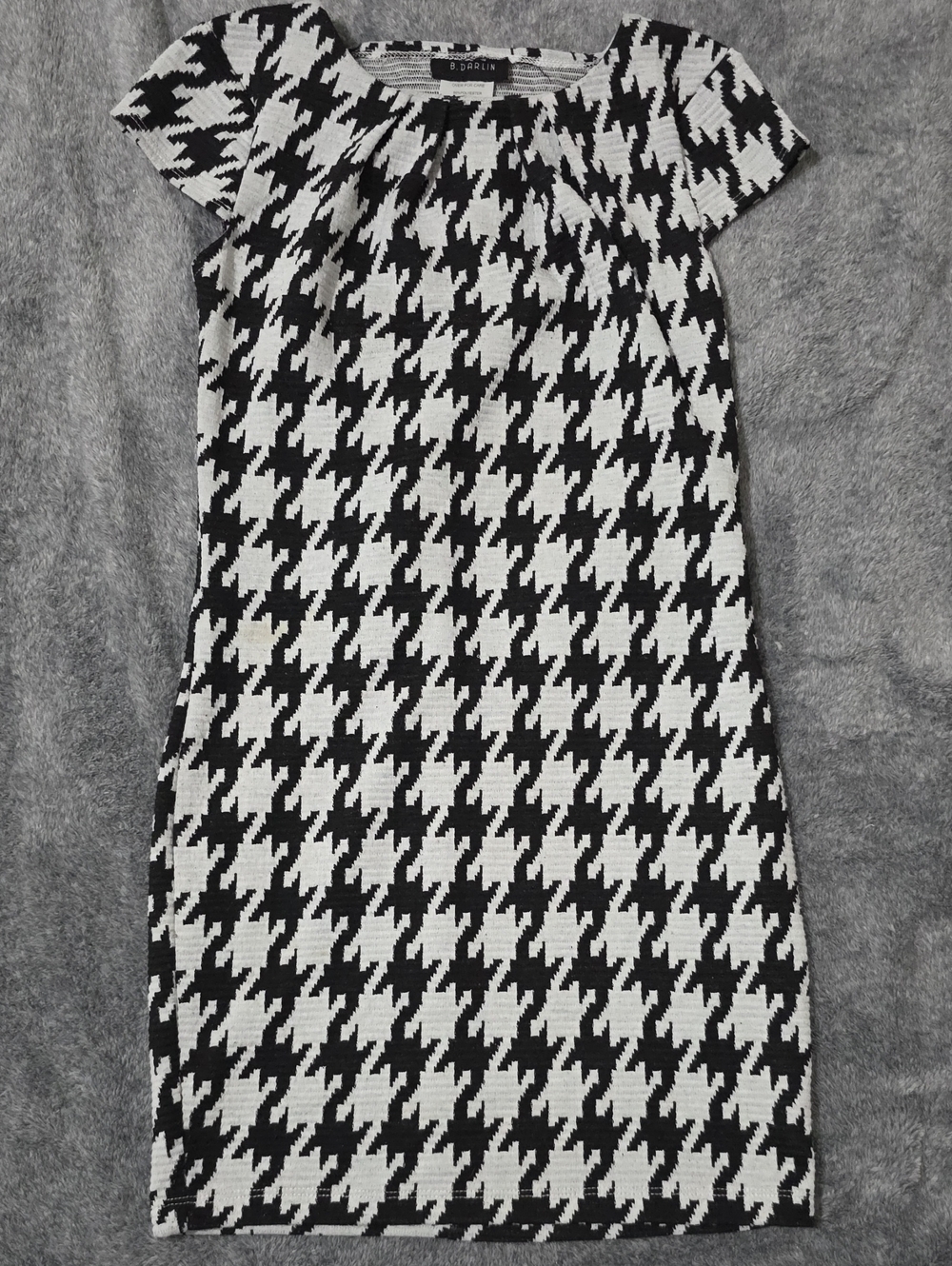 B Darlin Black & White Houndstooth Midi Dress
